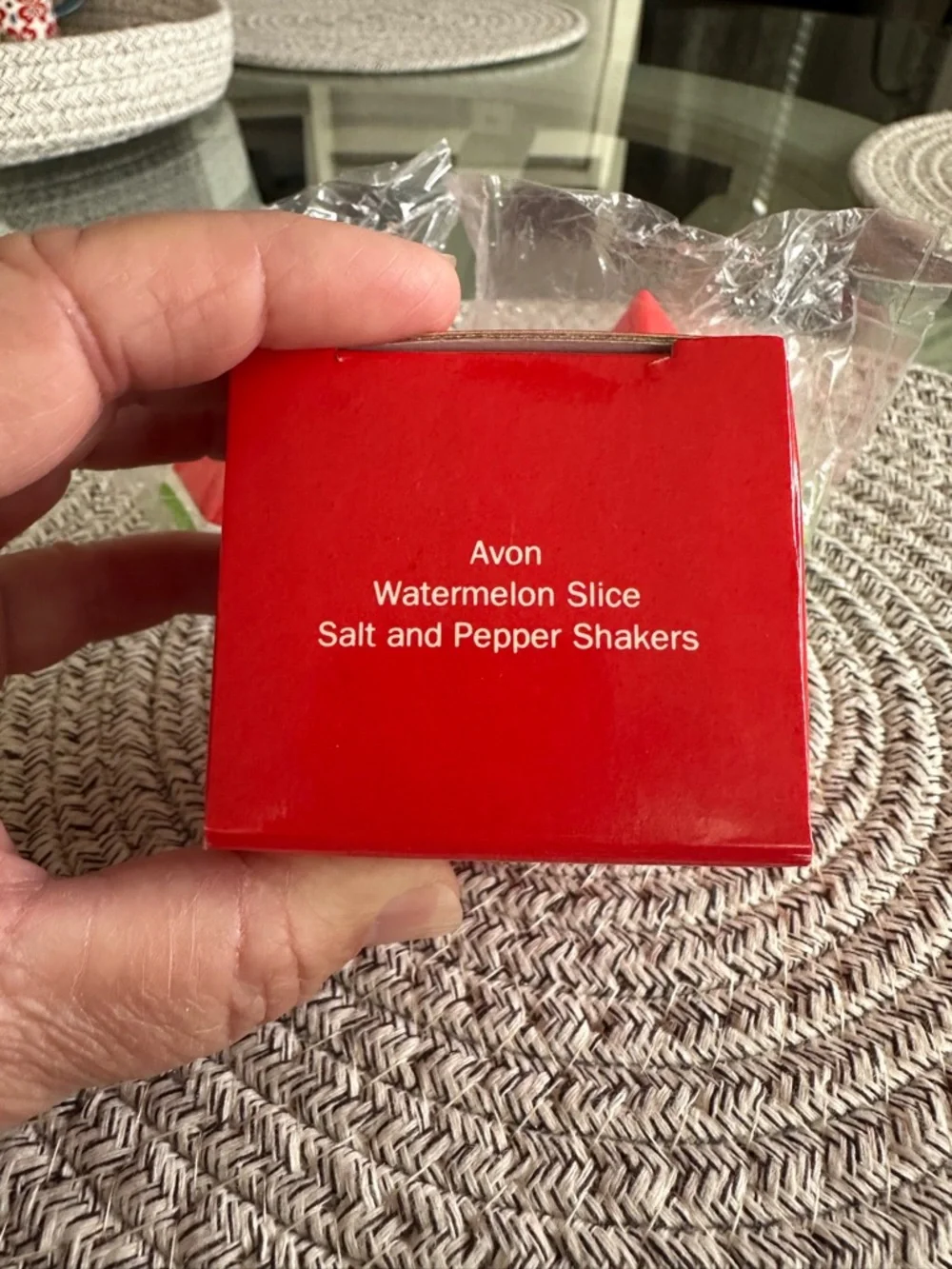 Avon Watermelon Slice Salt and Pepper Shakers - Red & Green